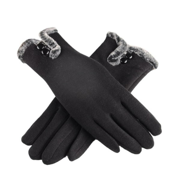 Guantes de invierno para mujer Pantalla táctil Fleece Grueso Cálido Cómodo  Gris jinwen Guantes de invierno para mujer