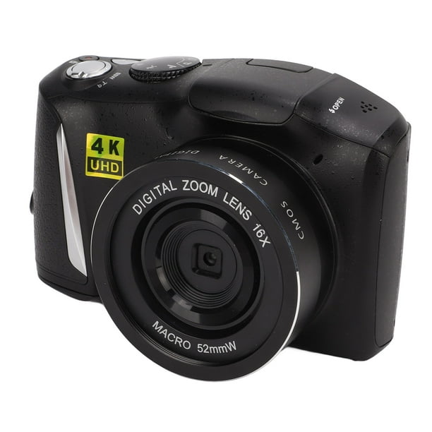 Videocámara 4K 48MP 30FPS con visión nocturna IR, grabadora de cámara de  zoom digital 18X, pantalla táctil LCD de 3.0 pulgadas, cámara de vlogging