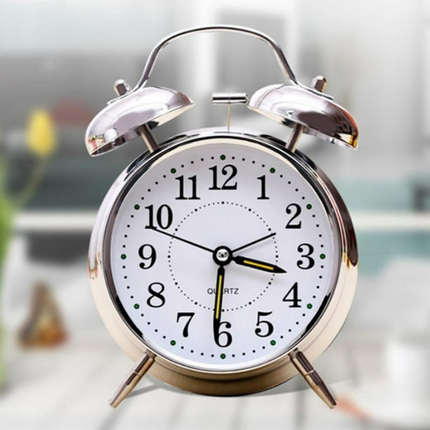 Reloj despertador de 4 pulgadas con doble campana, color rojo