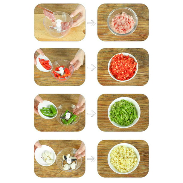 Picadora Manual de Alimentos Spptty Cocina, Picador de Vegetales Compacto y  Potente para Picar Frutas