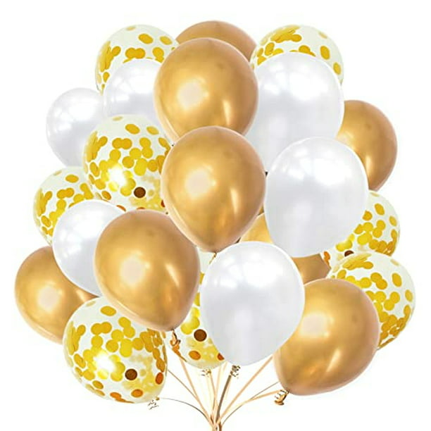 Paquete de 60 globos dorados + globos de confeti dorados con cinta, Globos  Oro, Globo de oro, Glo Zhivalor HMHZ475-2