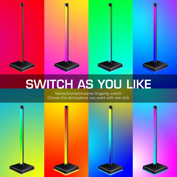 Lámpara de atmósfera Irfora Smart RGB Desktop Pickup Atmosphere Lamp Music  Rhythm Light Bar Soporte APP Control para sala de estar, dormitorio, fiesta  (2PCS) Irfora Lámpara de atmósfera