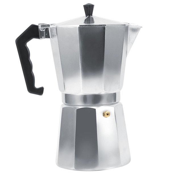 Cafetera de aluminio para estufa, 2 tazas (3 onzas - 3.0 fl oz), olla Moka  para estufa de gas o eléctrica, cafetera clásica italiana y cubana, para