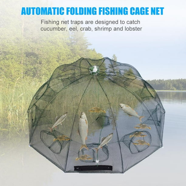 Paraguas plegable automático tipo red de pesca jaula de camarones trampa  para peces de cangrejo Red de fundición Tmvgtek pescar