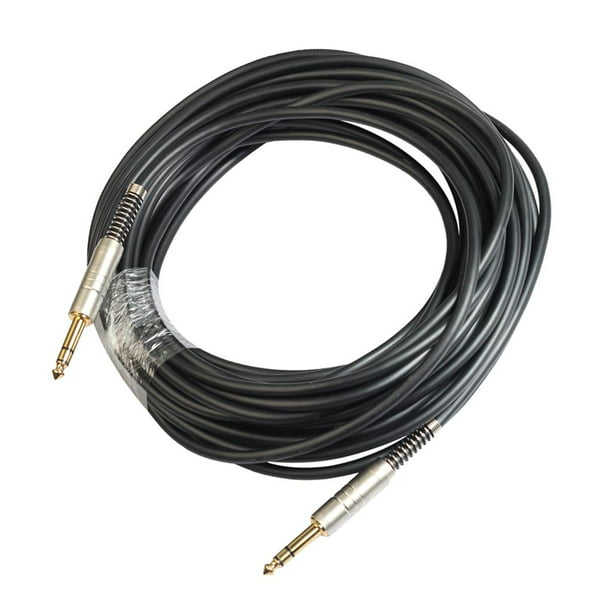 Cable de audio estéreo macho trenzado de '' chapado en oro de 6,35 15 m  (4921 pies) Yuyangstore Línea de conexión de audio de guitarra