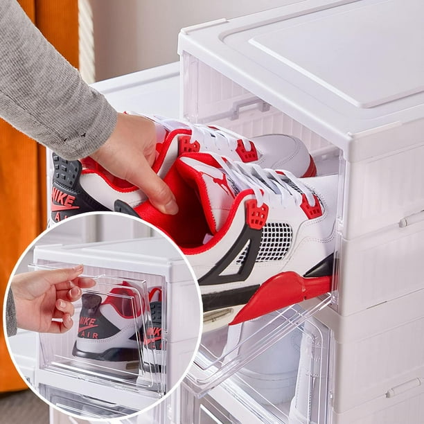 Caja de Zapatos Transparente Apilable de Plastico para Zapatillas  Organizador