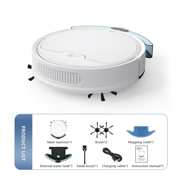 Robot Aspirador Barredora eléctrica Tanque de agua de 135 ml Accesorios  para el hogar anticolisión (Blanco) Ndcxsfigh Libre de BPA