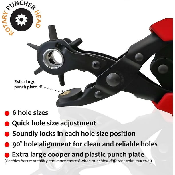 Basics - Juego de perforadora de cuero, rotativa, herramienta para  hacer tamaños de agujeros múltiples, Plata : : Bricolaje y  herramientas
