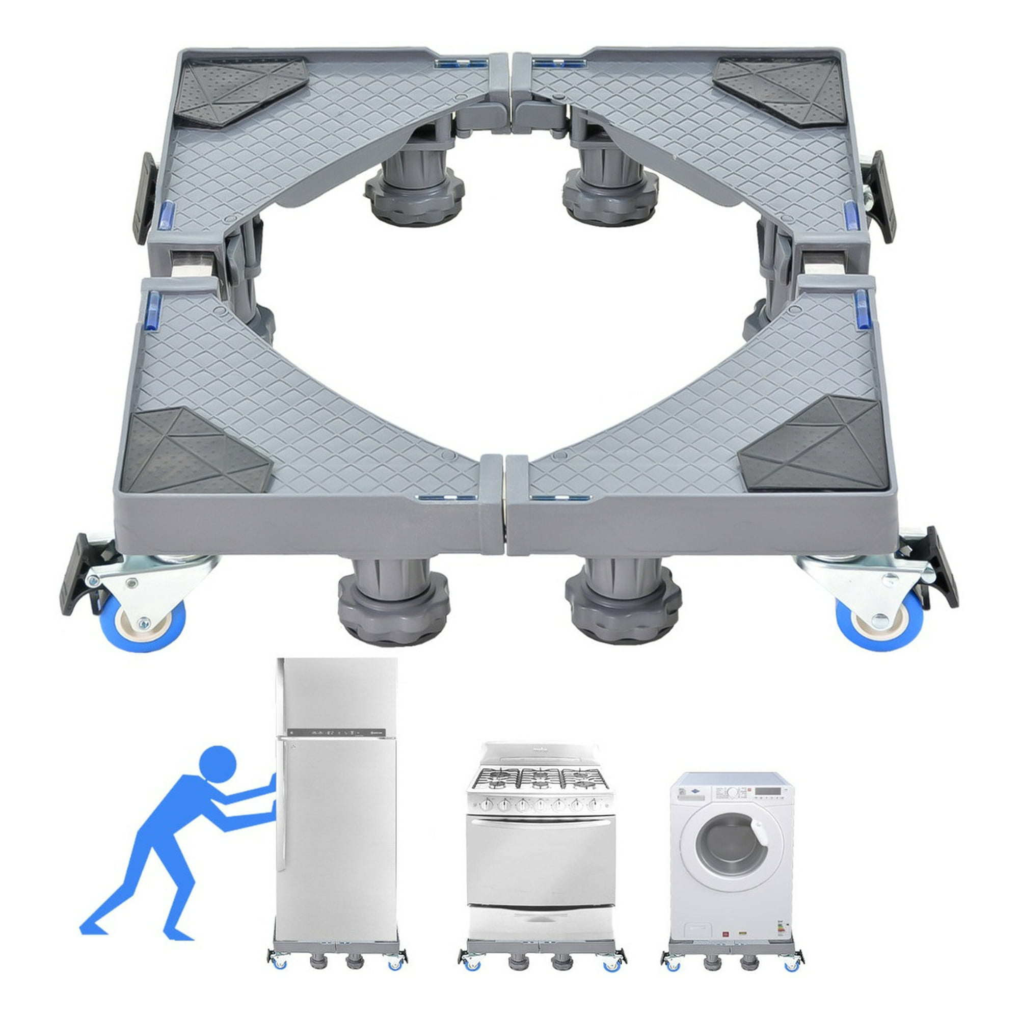 Soporte de base para lavadora y secadora, base deslizante para lavadora con  24 ruedas giratorias, mueble ajustable para refrigerador/secadora, con