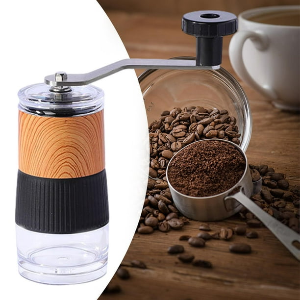Molinillo de café manual, molinillo de granos de café, molino de madera,  molino de granos de café de mano con rebaba de hierro fundido para café de