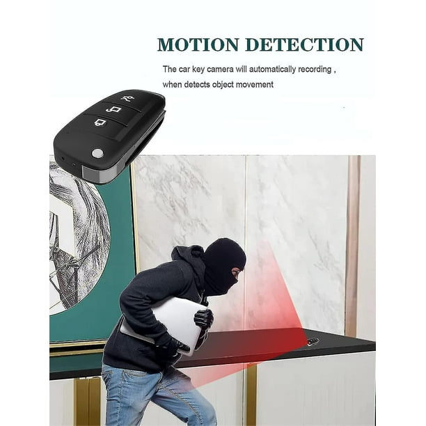 Cámara espía llave de coche, cámara oculta con detección de Mot Ir Vis,  cámara de niñera con Ima 2560x1920, cámara espía cámara oculta con HD  1080p, mini espía