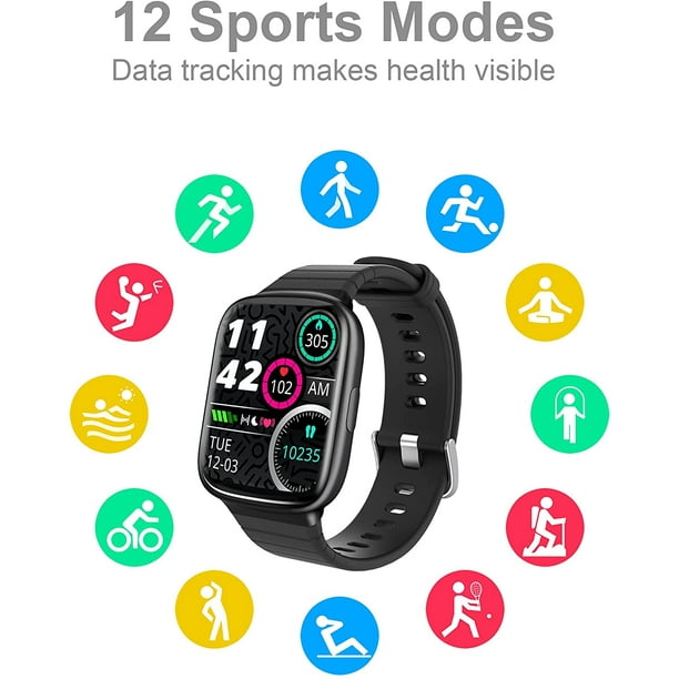 Amazfit Band 7 Fitness & Health Tracker para mujeres y hombres, batería de  18 días, negro y reloj inteligente Bip 3 Pro para Android iPhone, 4