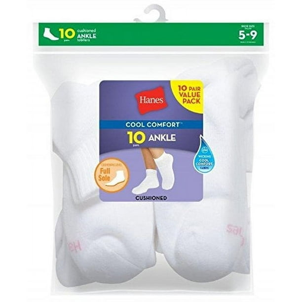 Hanes Calcetines tobilleros ComfortSoft para mujer, paquete de 3