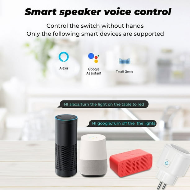 Enchufe inteligente con Wifi, toma de corriente de 16A/20A, AC100-240V,  Alexa, Google Home, Control por voz, aplicación Tuya Smart Life