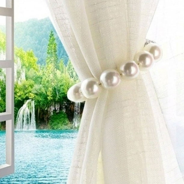 Naiovety Clip para cortina, ganchos de perla para sujetar la espalda, moda  Vintage, pared de salón, ventana, cortinas, alzapaños decorativos Type2 NO2
