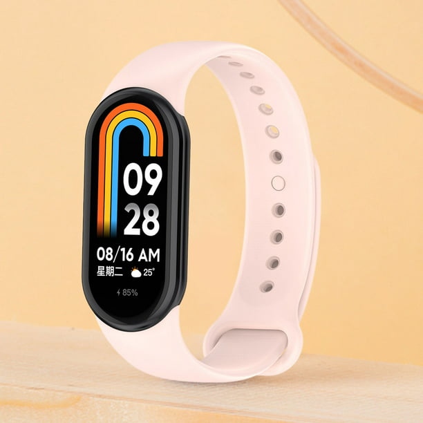Reloj inteligente pulsera correa de silicona para Xiaomi Mi Band 8 Smart  Band (rosa)