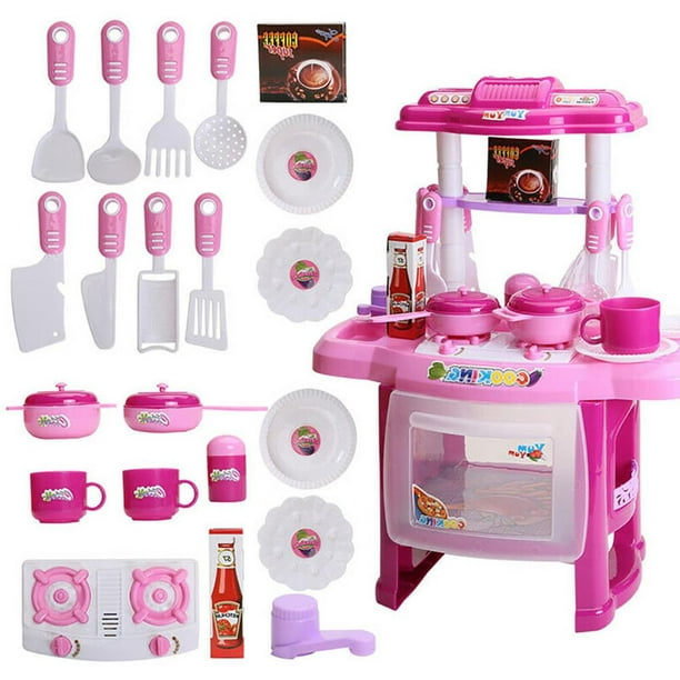 TEMI Juguetes de cocina de comida de simulación para niños de 4 a 8 años,  juego de cocina para niños pequeños de 1 a 3 años, accesorios de cocina con