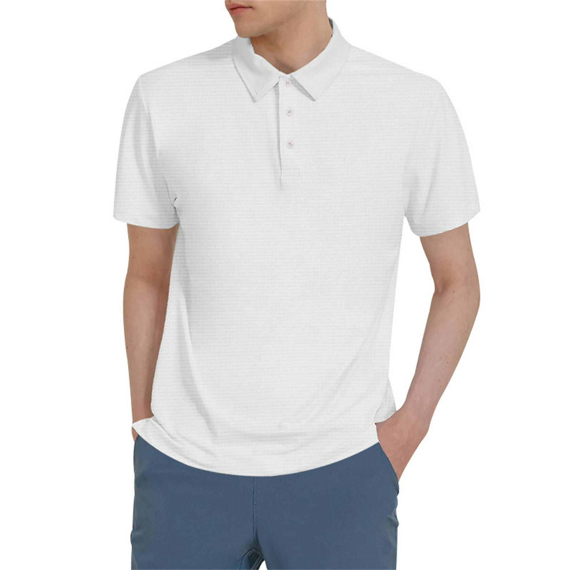 Camisas polo de moda para hombre, manga corta, cuello en V, cremallera,  casual, golf, ajuste clásico