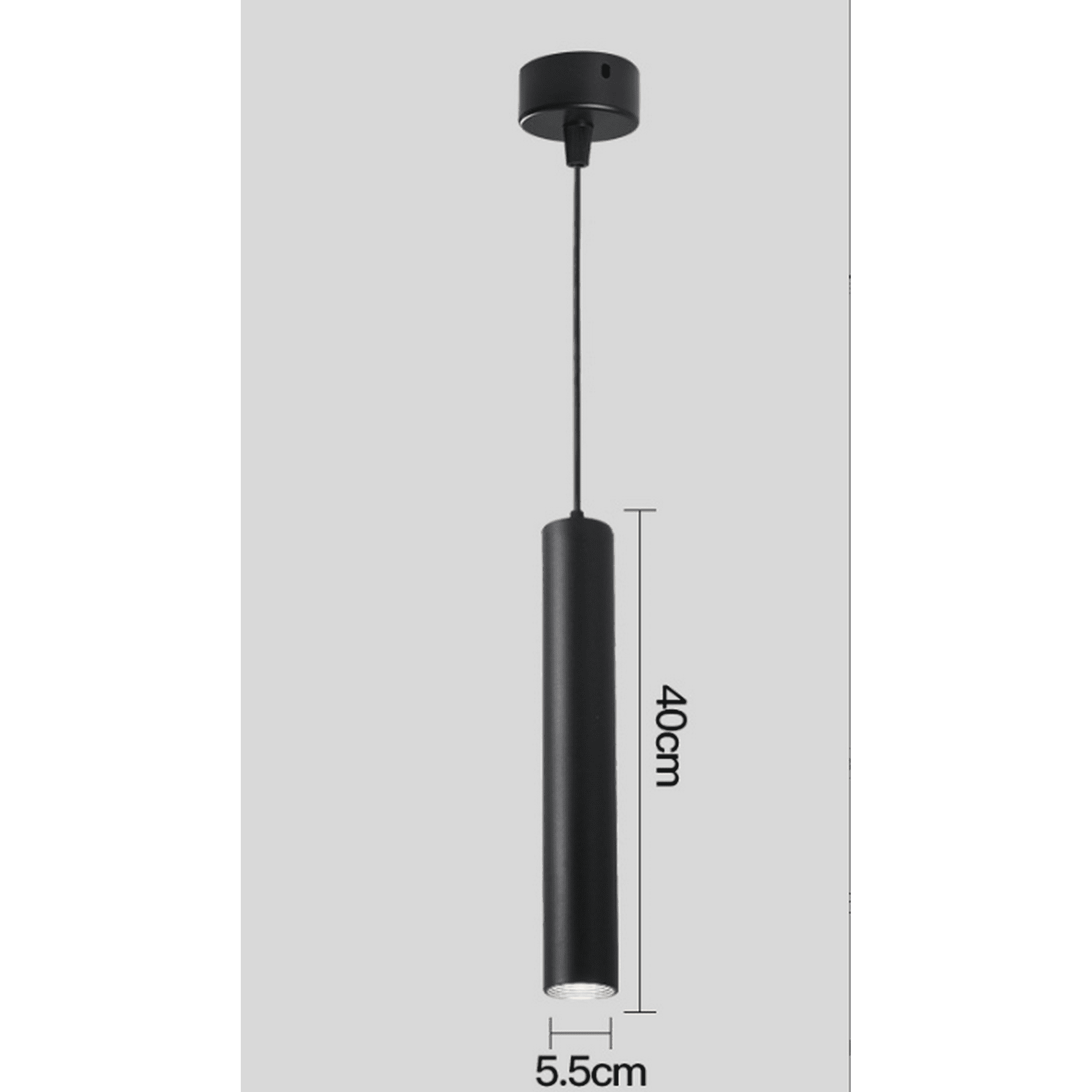 Lámpara Colgante Moderna Led En Aluminio Negro Con Tubo Largo Minimalista: Para Con Ofertas En