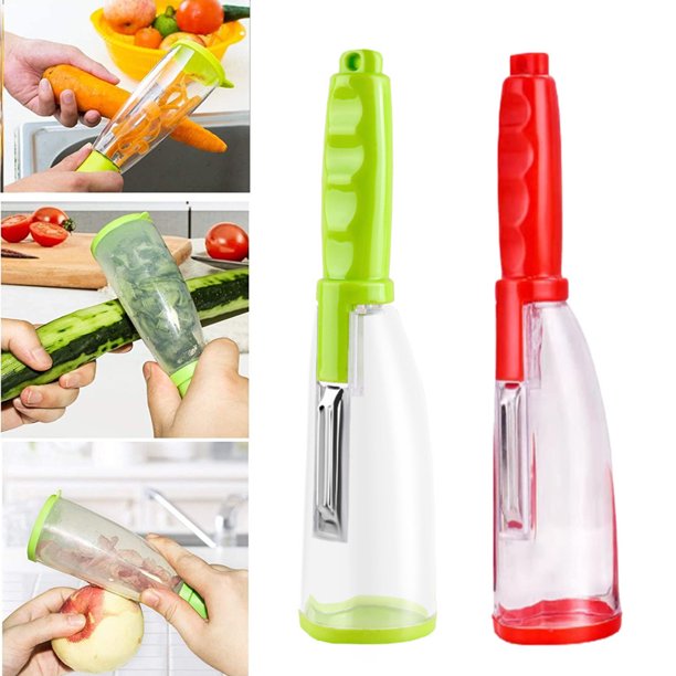 SKRYUIE Pelador de almacenamiento de verduras con contenedor, pelador  multifuncional de acero inoxidable, peladores para cocina, pelador casero