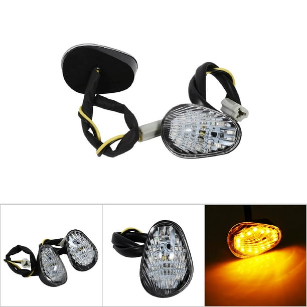 Luz intermitente para motocicleta, señales de giro de montaje empotrado, 1  par de luces intermitentes LED ámbar para motocicleta, luces intermitentes