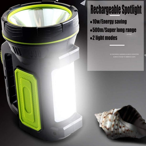 Linterna LED recargable USB súper potente de 18650 lúmenes con luz lateral,  linterna impermeable de alta potencia para emergencia, senderismo, Camping,  caza Vhermosa 23*14*11cm