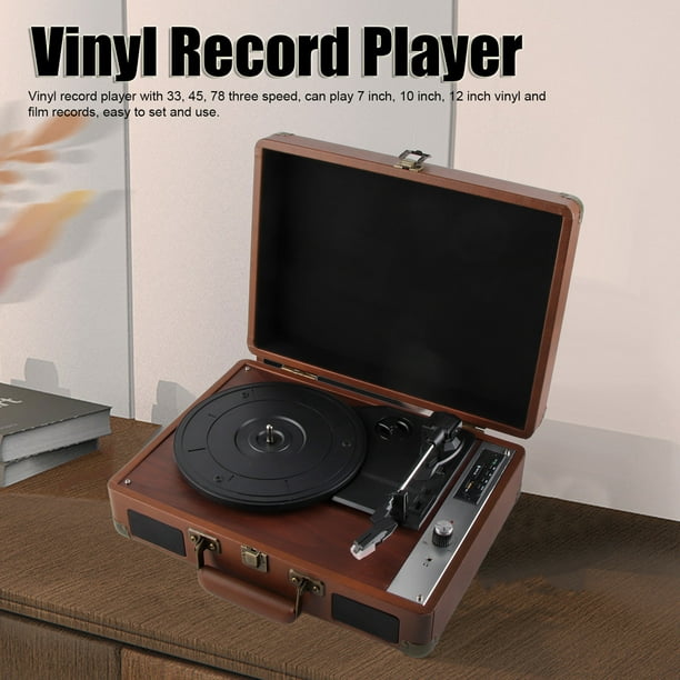 Reproductor de discos de vinilo, altavoces estéreo integrados de 3  velocidades, tocadiscos vintage para decoración de entretenimiento, enchufe  de EE. UU. de 100-240 V