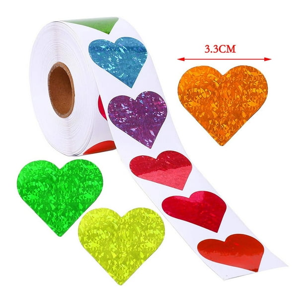 Pegatinas de corazones verdes reales en rosa y rojo – Etiquetas en forma de  corazón en varios colores y tamaños – Paquete de 660
