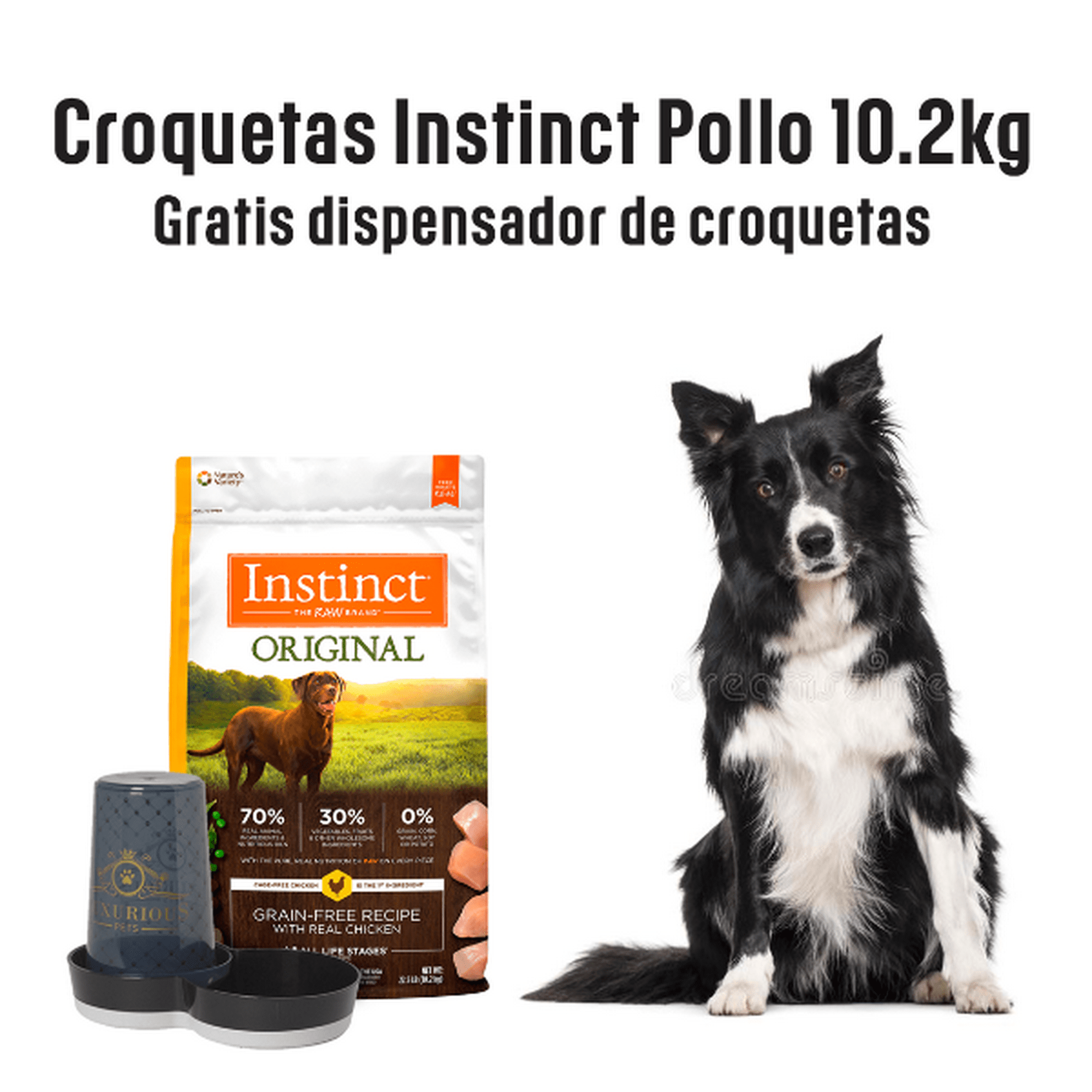 Croquetas Instinct Pollo 10.2kg Gratis Dispensador Croquetas Instinct
