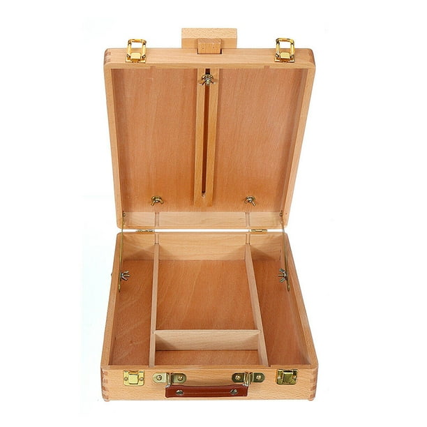 Caballete de caja, caballete plegable portátil, caballete de madera con  cajón de almacenamiento, para artistas viajeros y estudiantes, 57.1-72.0 in