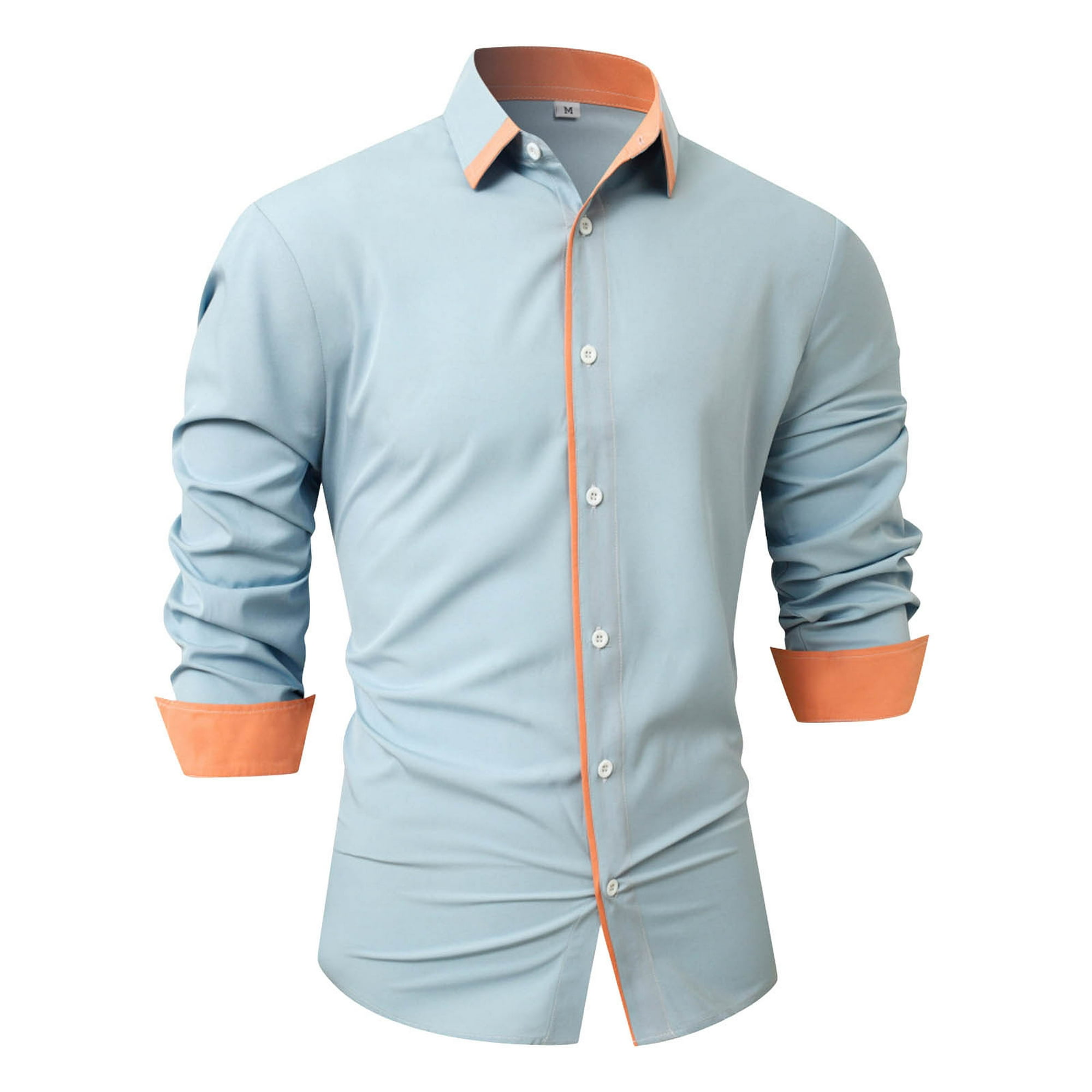  n/a Camisa azul de primavera y otoño para hombre, vestido de  manga larga, delgado, casual, de algodón (color : azul, tamaño: 41 código)  : Ropa, Zapatos y Joyería
