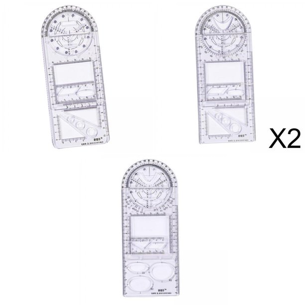 Regla Dibujo Multifuncional, Reglas de Plantilla de Medición, Dibujo  Geométrico, Línea Redonda para r- Escuela Secundaria Sunnimix Regla de  dibujo