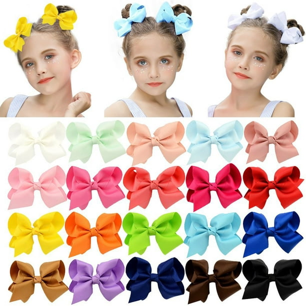 Lazos para el pelo para niñas (paquete variado de moño para niña, 12  colores, lazos de 2.5 pulgadas), Multi colorido