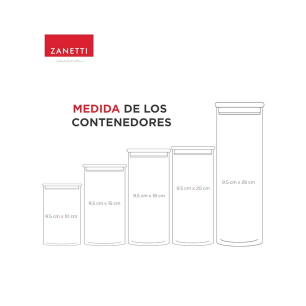 Juego de 8 Recipientes Herméticos de Cristal con Tapa de Madera – Zanetti