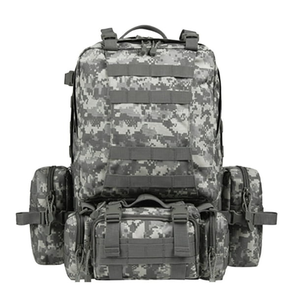 Mochila táctica militar con parches de velcro, bolsa desmontable Army Molle  Assault Pack Multifunción Laptop Bolsa para hombre, Marrón, L