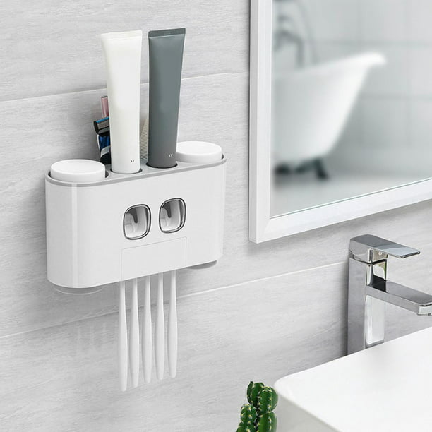 Guppy Dispensador de pasta de dientes, montaje en pared, manos libres,  dispensador automático de pasta de dientes para baño familiar, baño, ducha