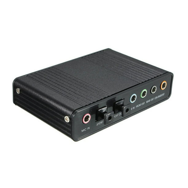 Tarjeta de sonido externa de 6 canales, USB 2.0, sonido envolvente externo  5.1, adaptador de tarjeta de sonido de audio óptico S/PDIF para PC
