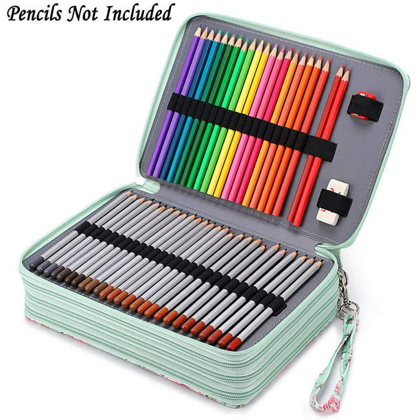Estuche para lápices de colores, portalápices con 200 ranuras, estuche para  lápices de gran capacidad, caja de almacenamiento con asa y práctico