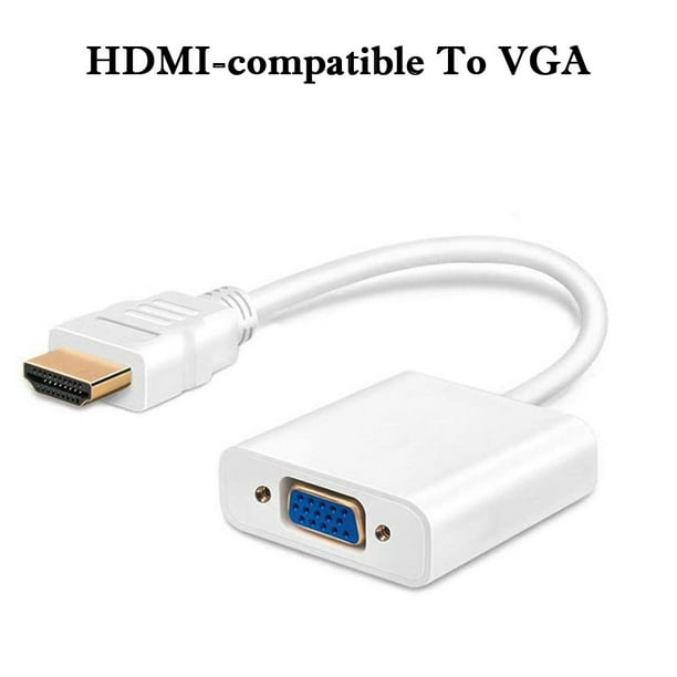 Convertidor de cable HD a VGA 1080P Adaptador de transmisor de TV Línea de  conversión macho a hembra, Blanco Inevent EL4877-02