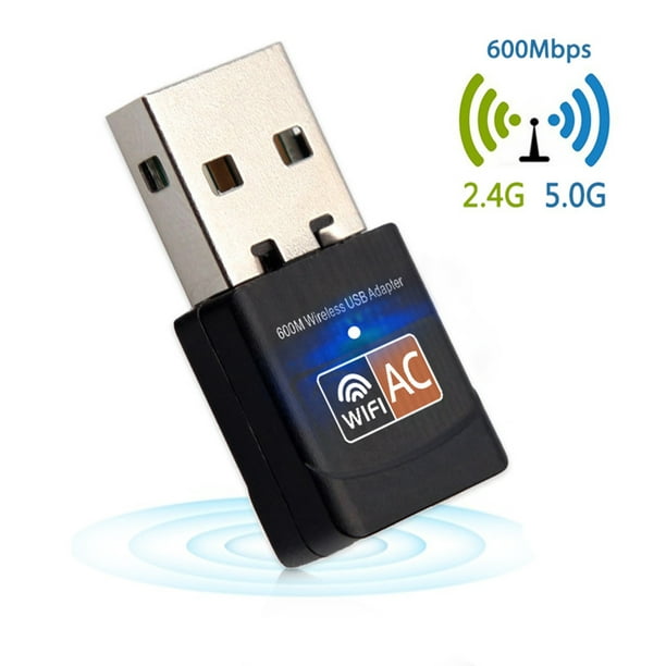 Adaptador WiFi USB 600Mbps Tarjeta de red Ethernet inalámbrica Banda dual  2.4G 5.G Receptor de Dongle Wifi USB 802.11ac Inevent DZ7231-00B