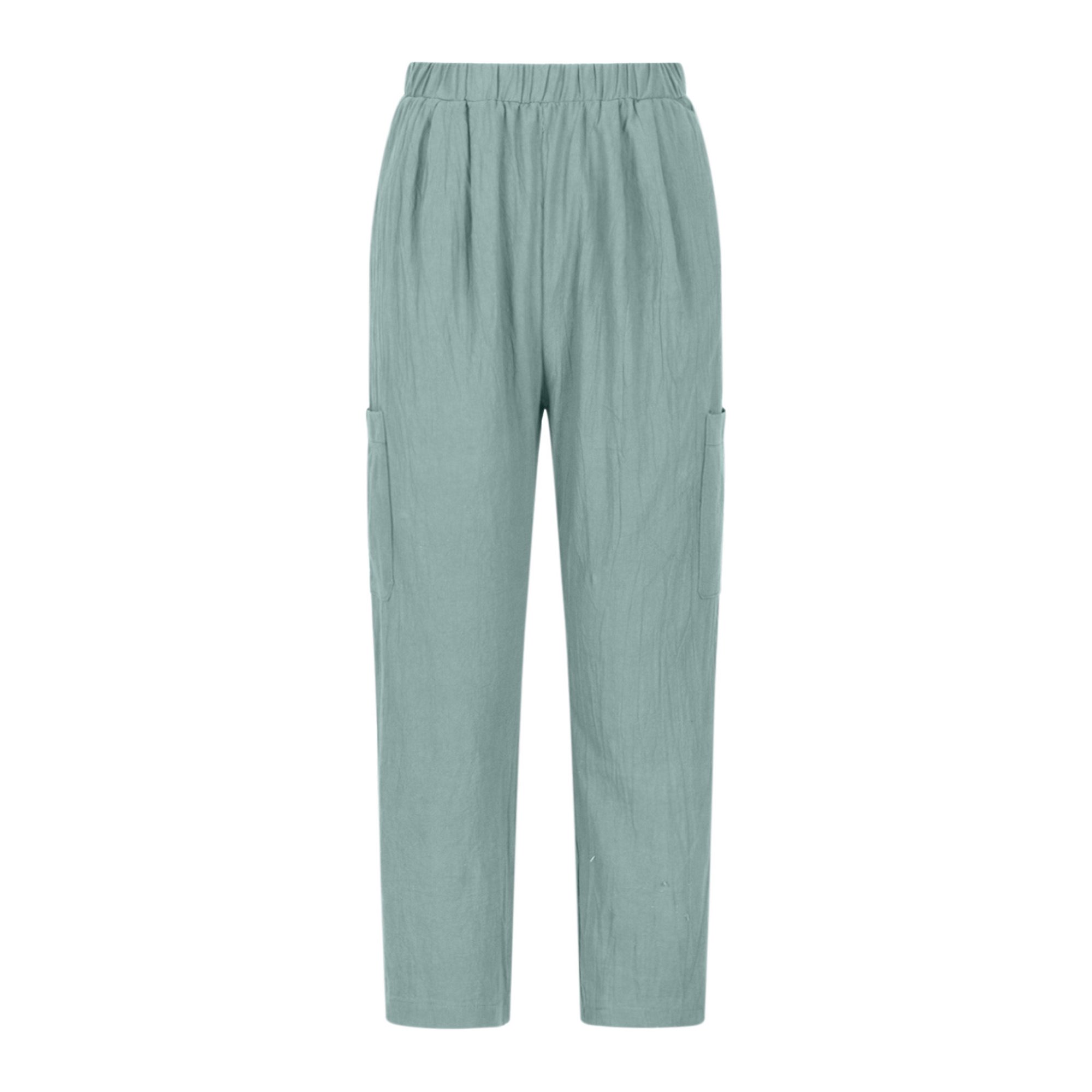 Pantalones Para Mujer Pantalones de Lino Pantalones Casual Color