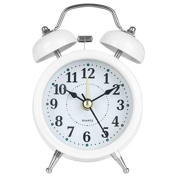 Reloj despertador retro clásico, reloj de cuarzo de escritorio de mesa  antiguo de metal silencioso sin tictac, despertadores de despertador  ruidosos que funcionan con baterías para camas