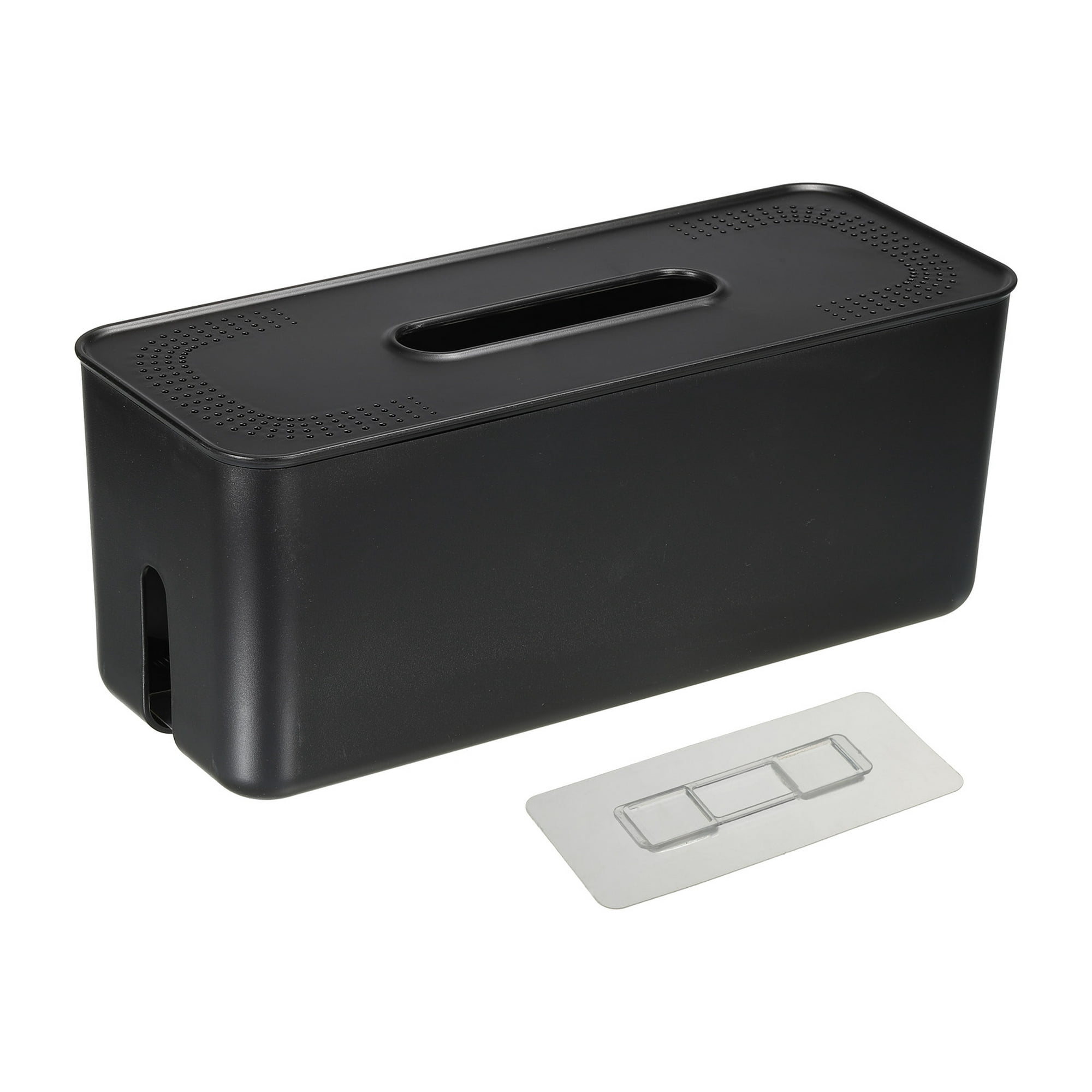 Organizador de cables de escritorio, pesado, sin mal olor, incluye 4 bridas  reutilizables (negro)