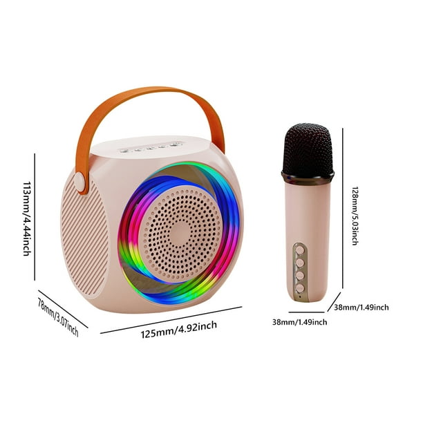 Altavoz con Microfono Karaoke, Altavoz Bluetooth con Luces/LED RGB