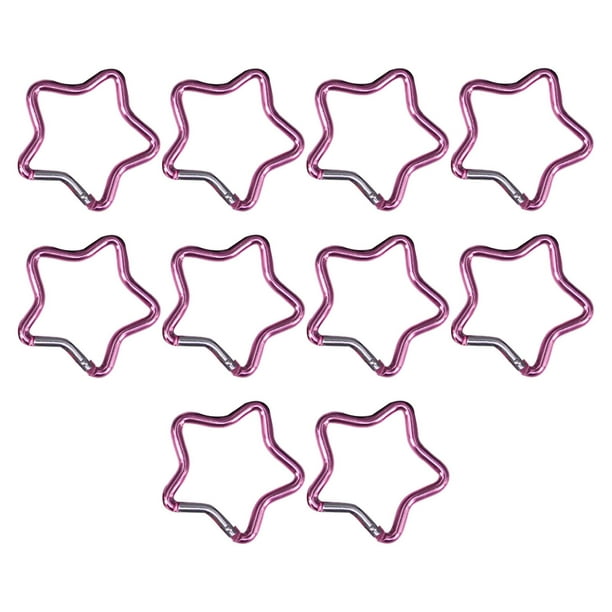 10 mosquetones en forma de estrella de , gancho de llavero resistente,  mosquetón pequeño, Clips para llavero, para pesca en casa, Camping, , Rosa  claro shamjiam Llavero mosquetón