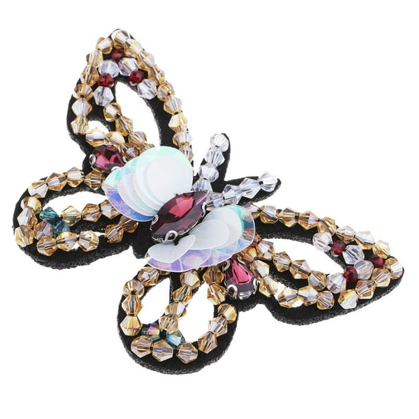 Parches de Mariposa con Lentejuelas para Coser Ropa en Adornos de Costura  de Apliques con de Diamantes de Imitación Oro mayimx Parche de diamantes de  imitación de la mariposa