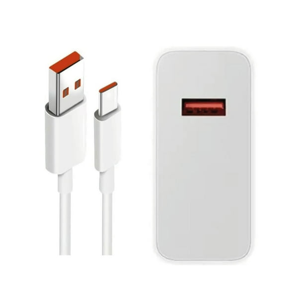 Adaptador Cargador Xiaomi Salida Dual USB de Tipo-C y Tipo-A de 33W Blanco