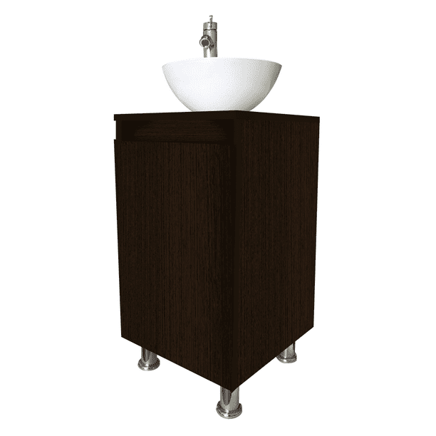  Mueble de baño para baño pequeño, montaje en pared flotante,  mueble de lavabo de resina blanca, puertas de cierre suave, 18 x 10  pulgadas, marrón : Herramientas y Mejoras del Hogar