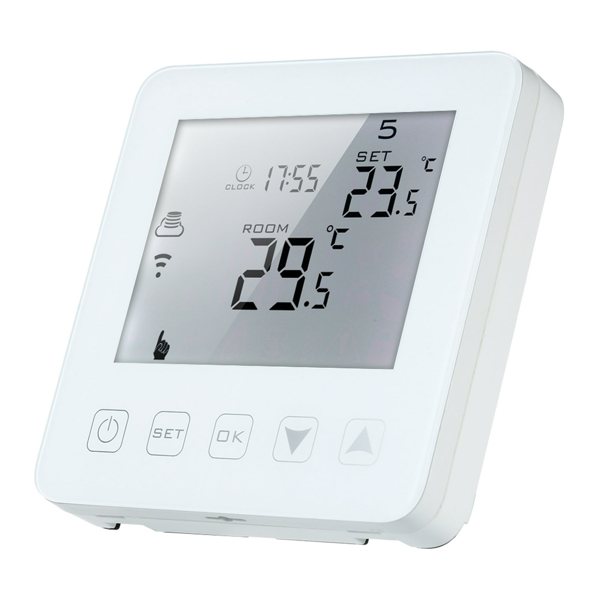 Fdit Controlador de temperatura del termostato programable digital para el  sistema de calefacción de caldera colgado en la pared (blanco)