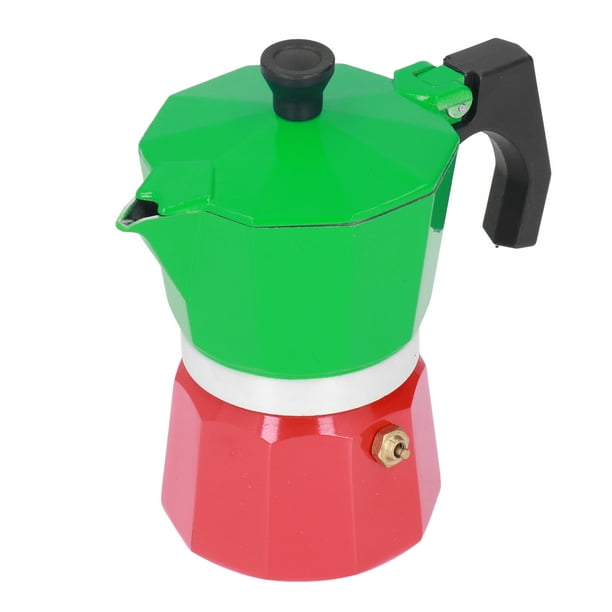 Cafetera Italiana Moka Express Verde-Rojo 3 Tazas Bialetti